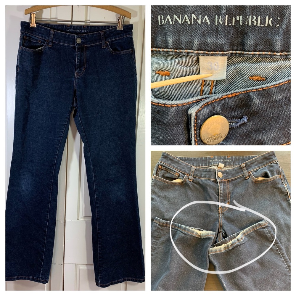 Banana‎ Republic Women's Dark Wash Denim Jeans Size 30 Bootcut Classic READ FLAW - Picture 15 of 15